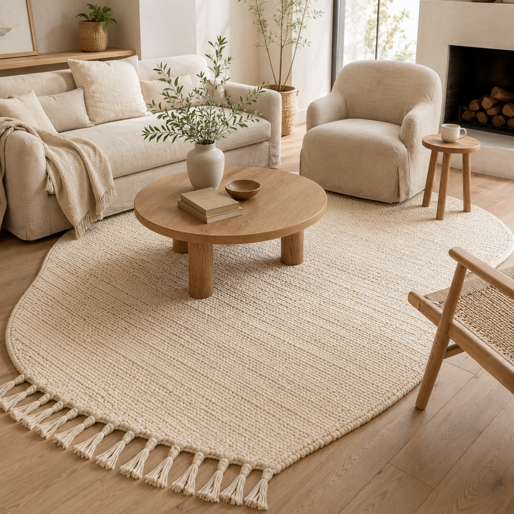 Handwoven Tassel Area Rug