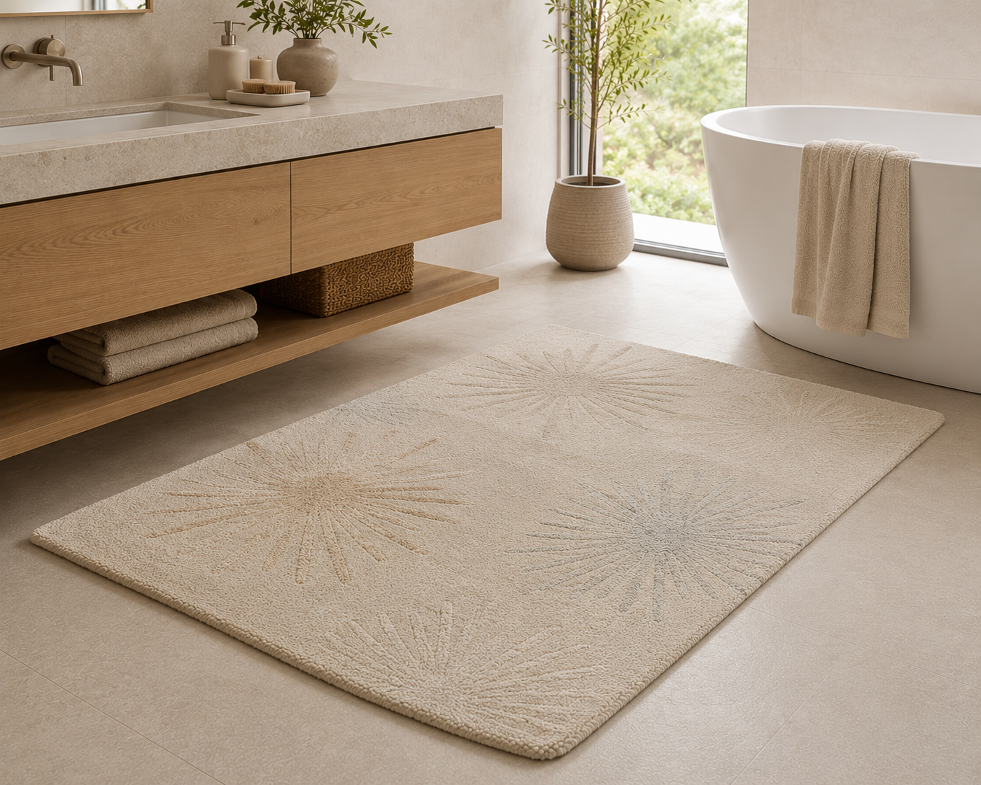 Firework Plush Bath Rug